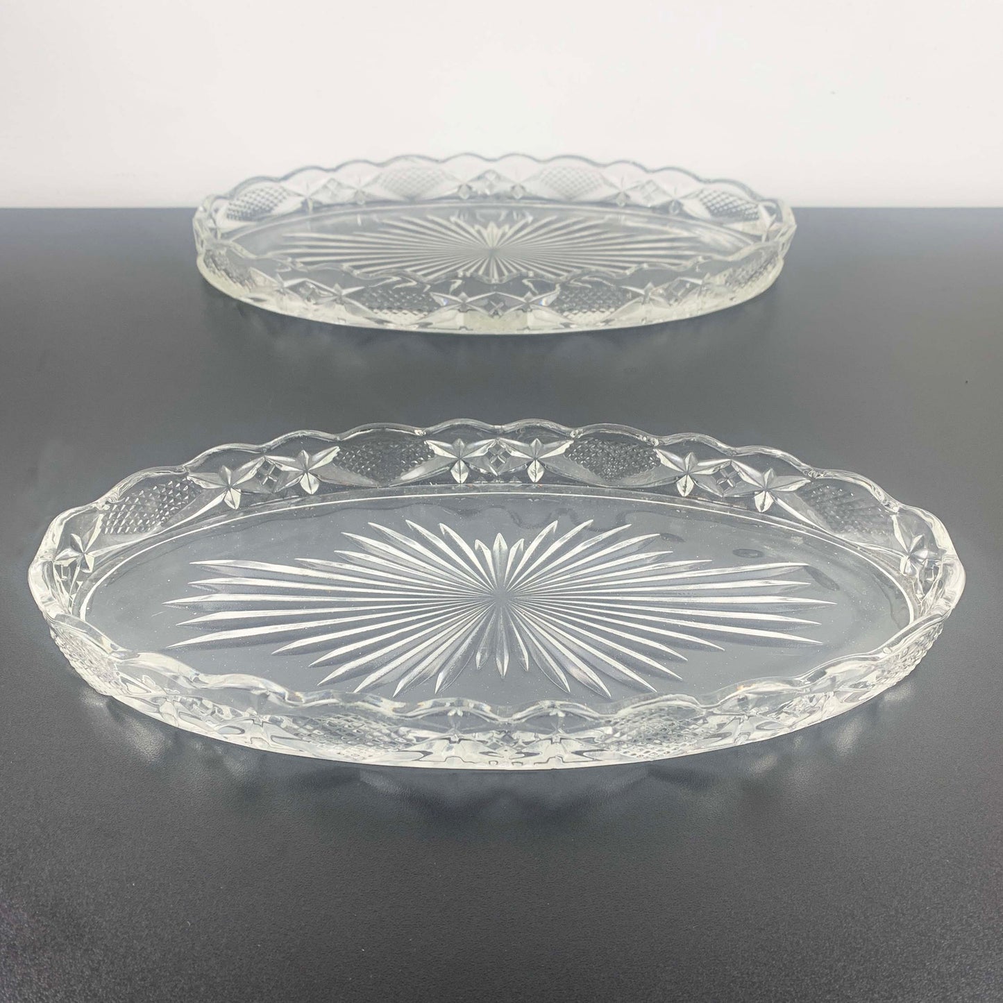 Oval Celery and Relish Trays - Set of 2