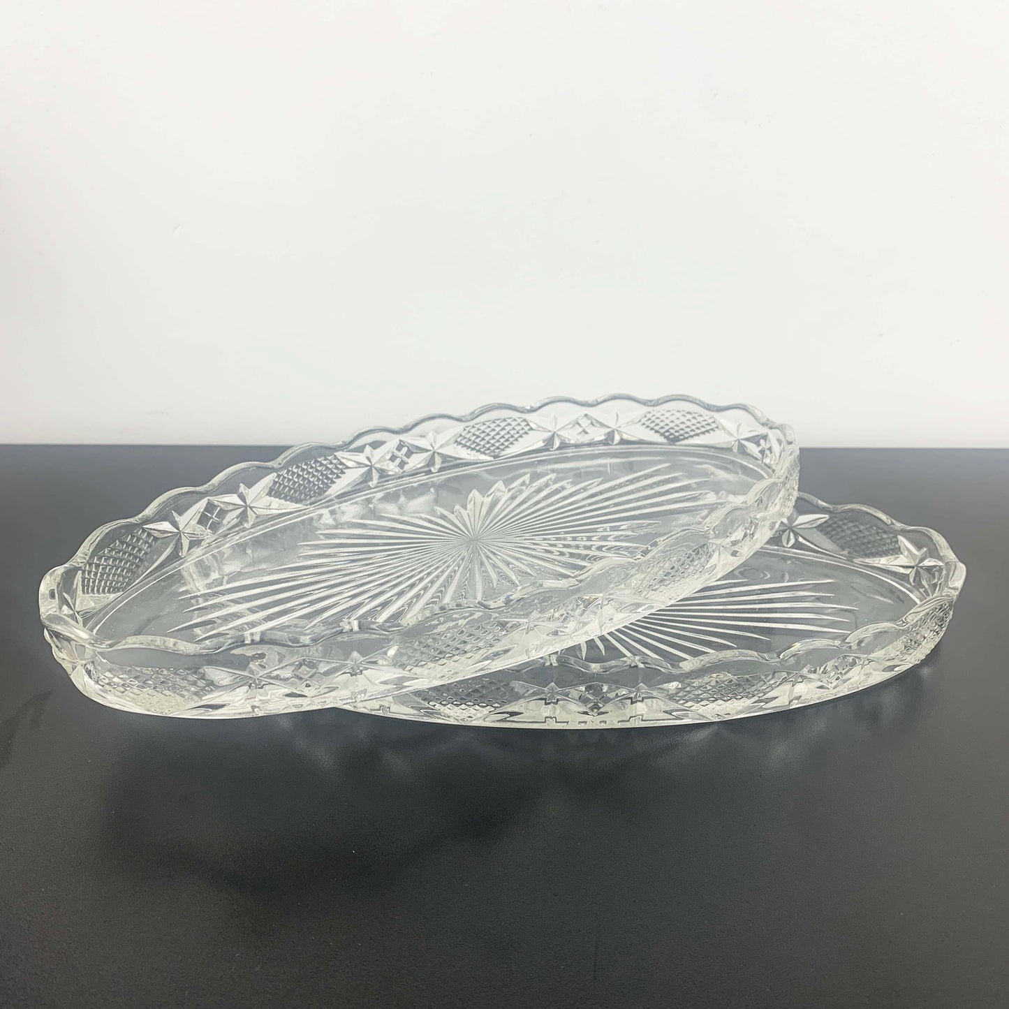 Oval Celery and Relish Trays - Set of 2