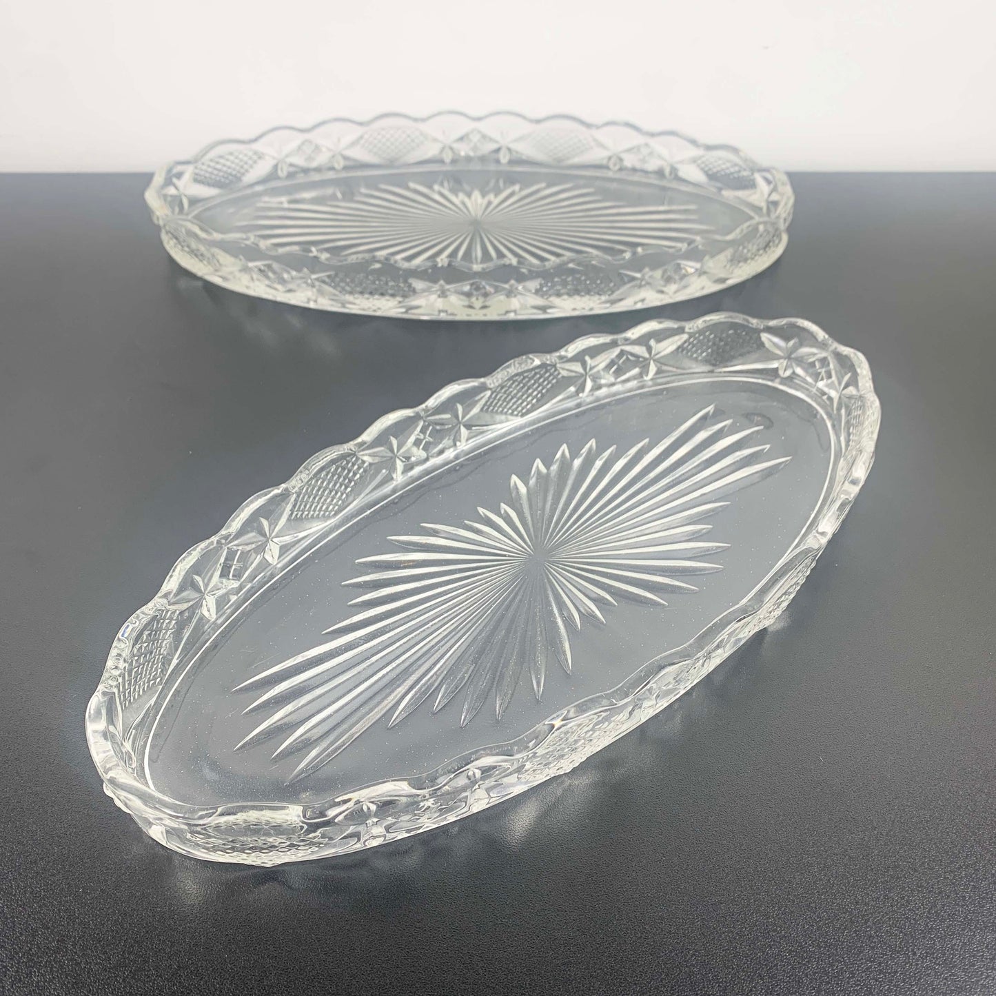 Oval Celery and Relish Trays - Set of 2