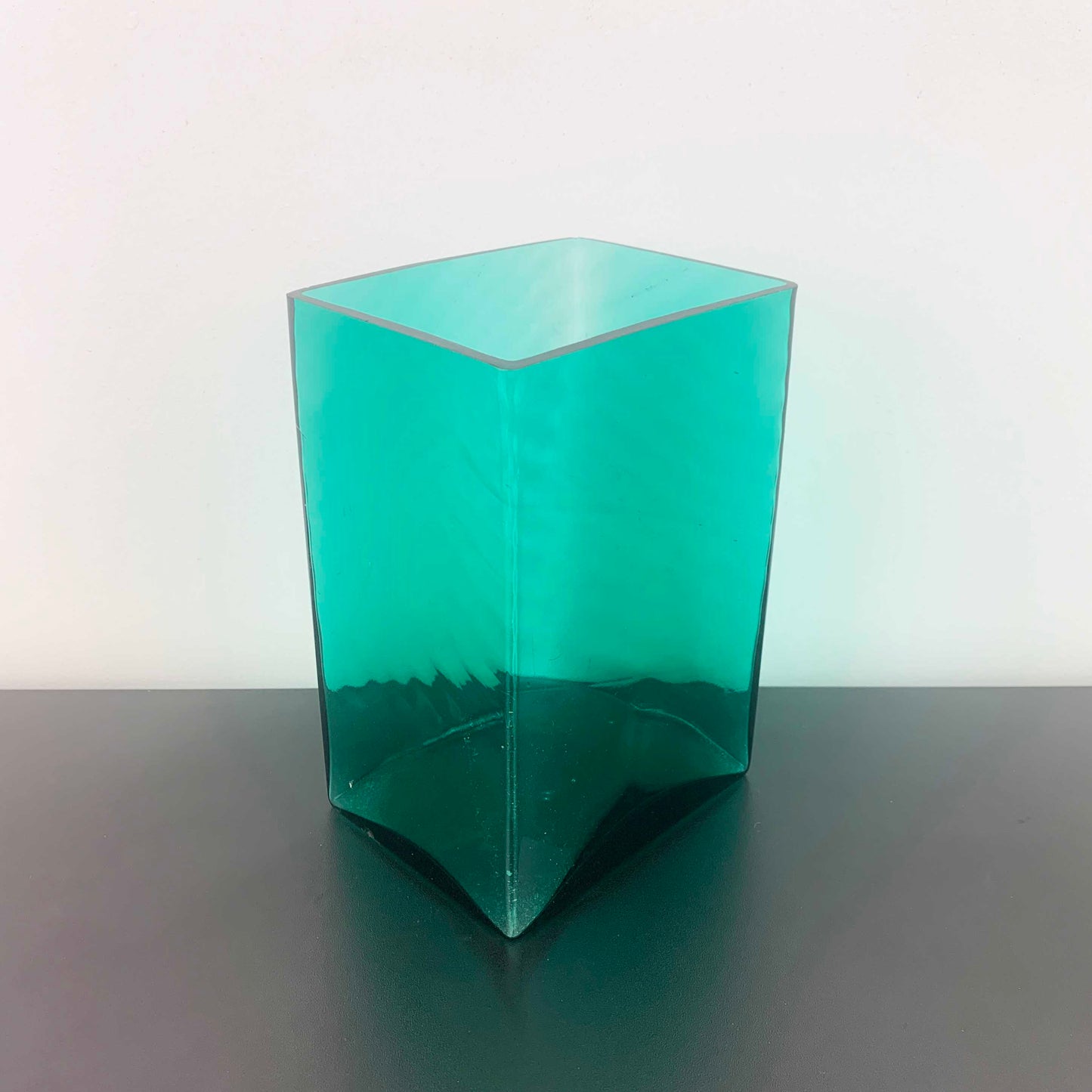 Mid Century Sea Green Block Vase
