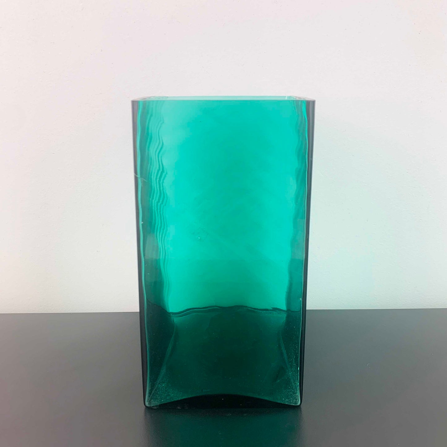 Mid Century Sea Green Block Vase