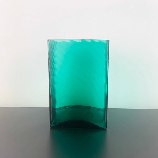 Mid Century Sea Green Block Vase