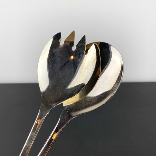 Sheffield England Silver Plated Salad Server Set