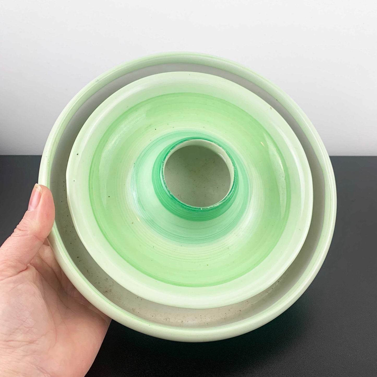 Shelley 'Harmony Ware' Green Ombre Float Bowl
