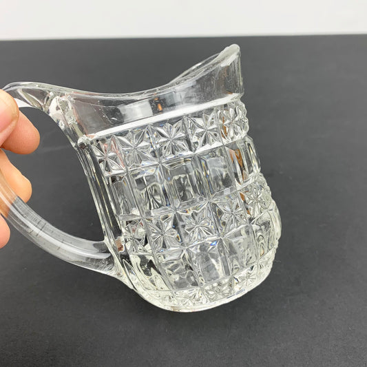 Small vintage diamond cut glass jug