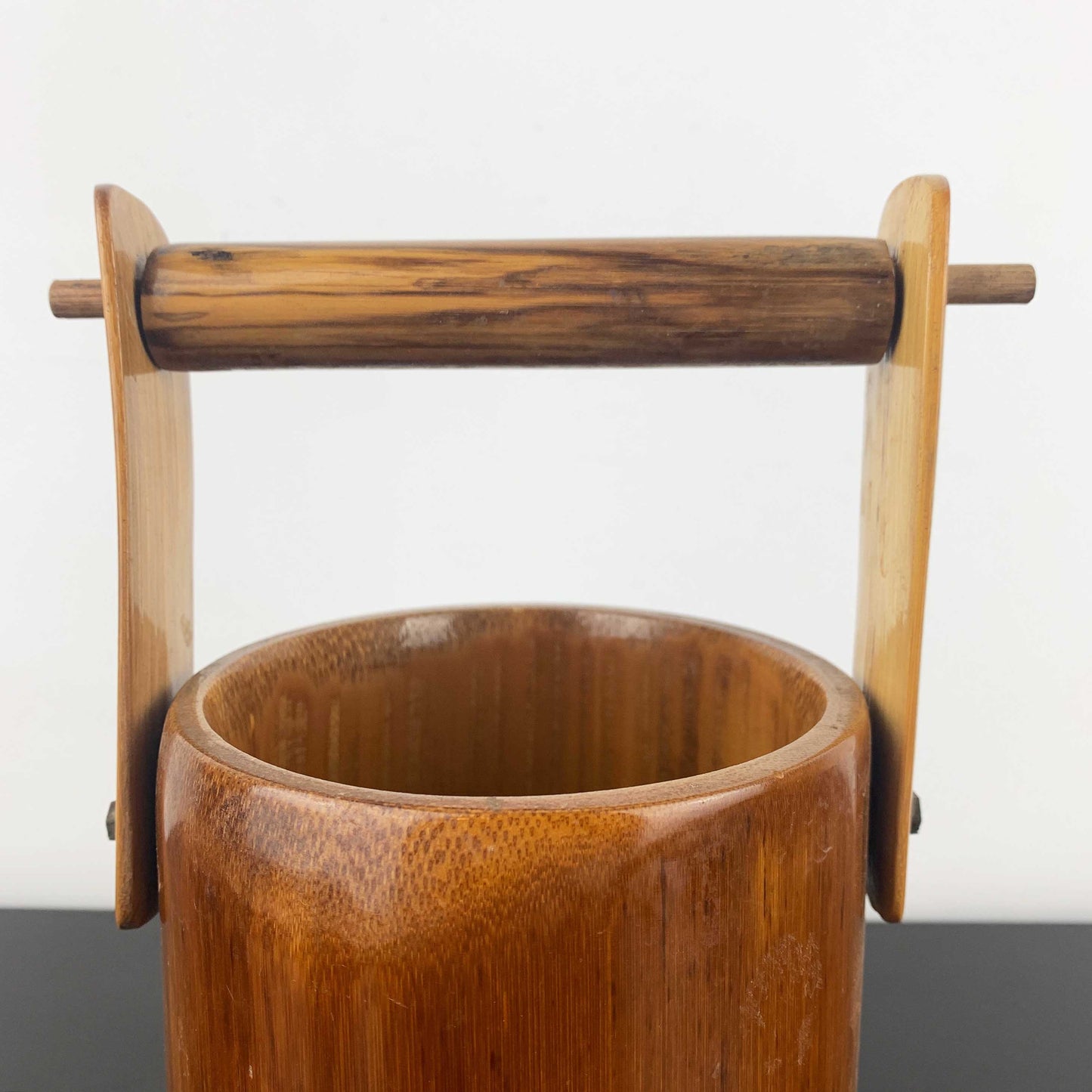 Polished Timber Ice Bucket with Tongs