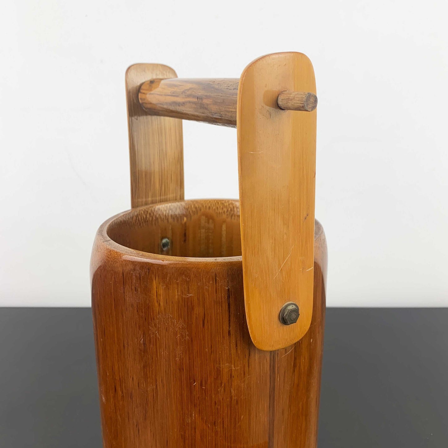 Polished Timber Ice Bucket with Tongs