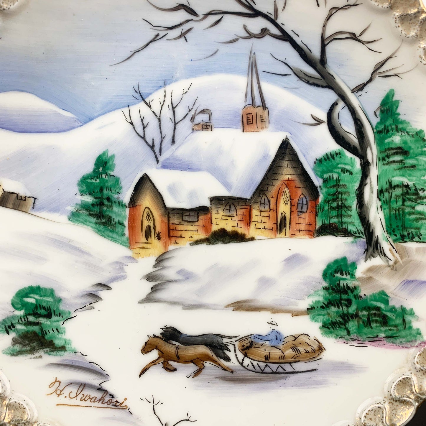 Lipper & Mann Winter Hand Painted Wall Plate