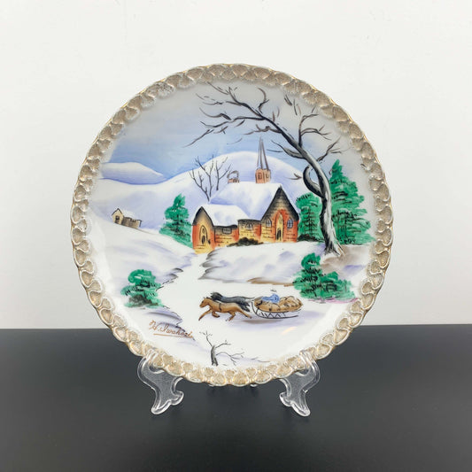 Lipper & Mann Winter Hand Painted Wall Plate