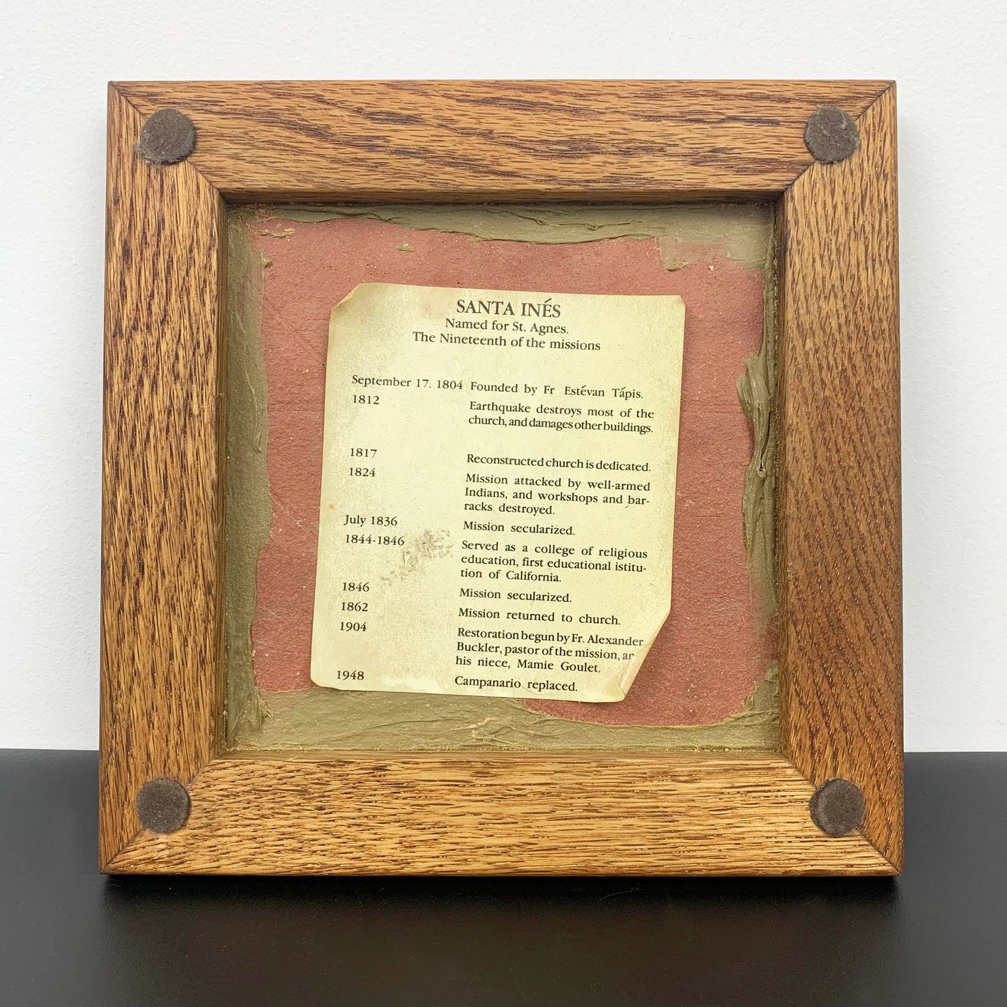 Santa Ines Framed Ceramic Art Tile