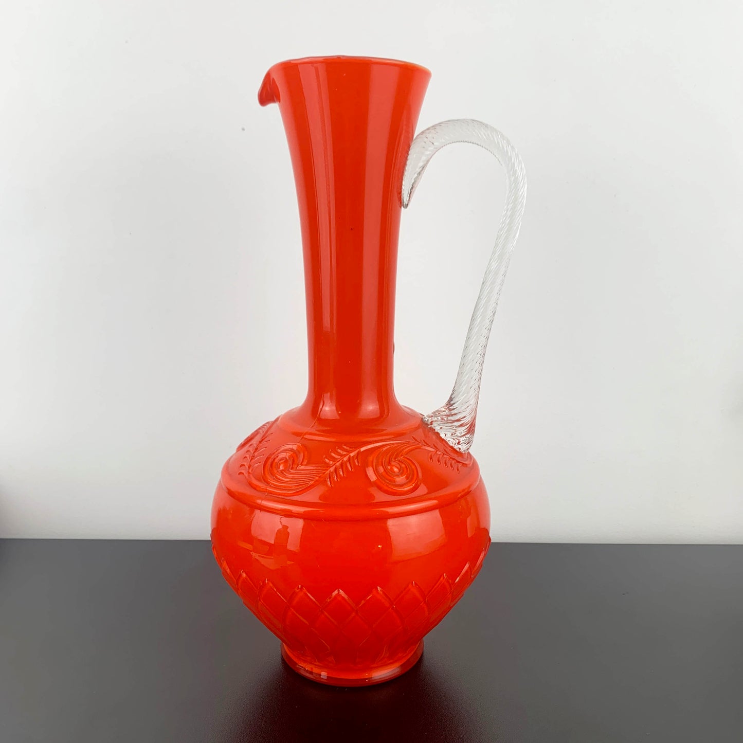 Stelvia Glass Orange Art Glass Pitcher