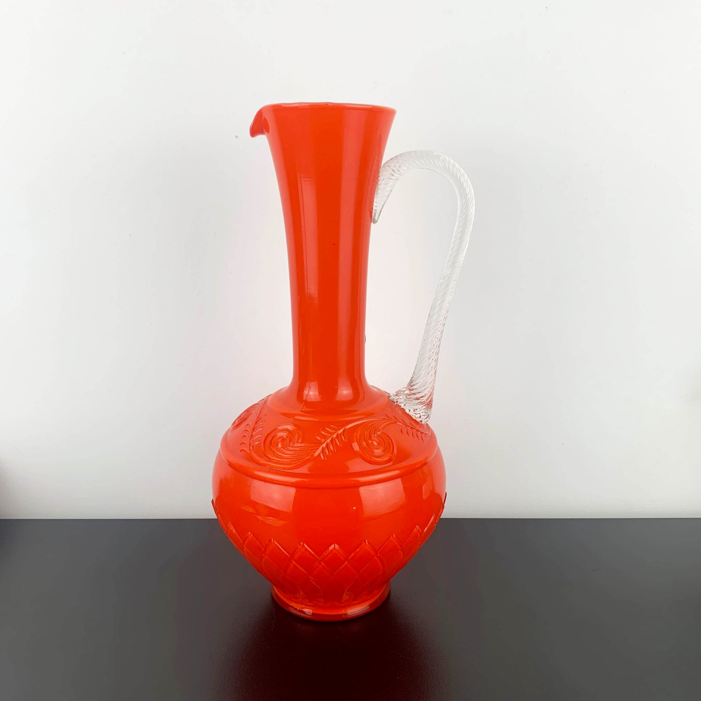 Stelvia Glass Orange Art Glass Pitcher