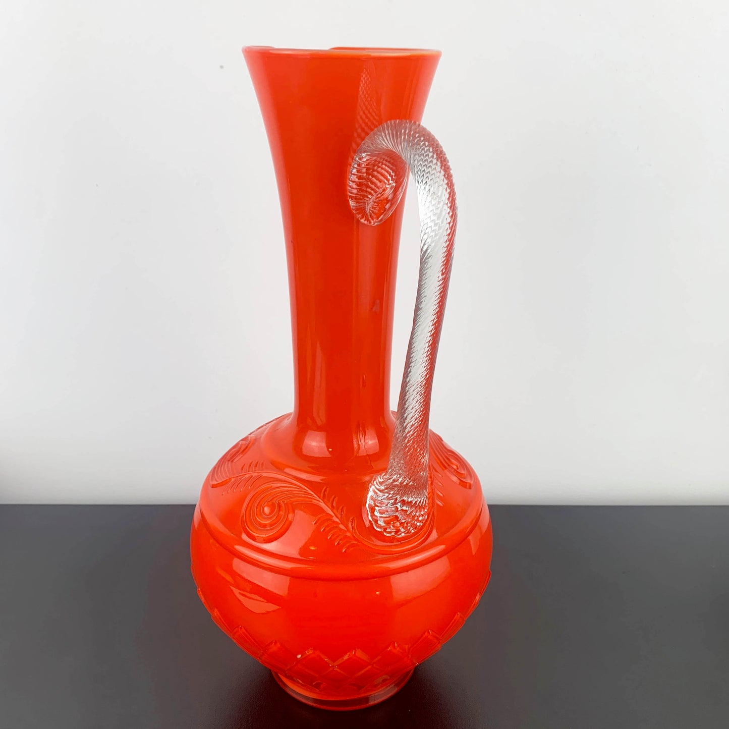 Stelvia Glass Orange Art Glass Pitcher