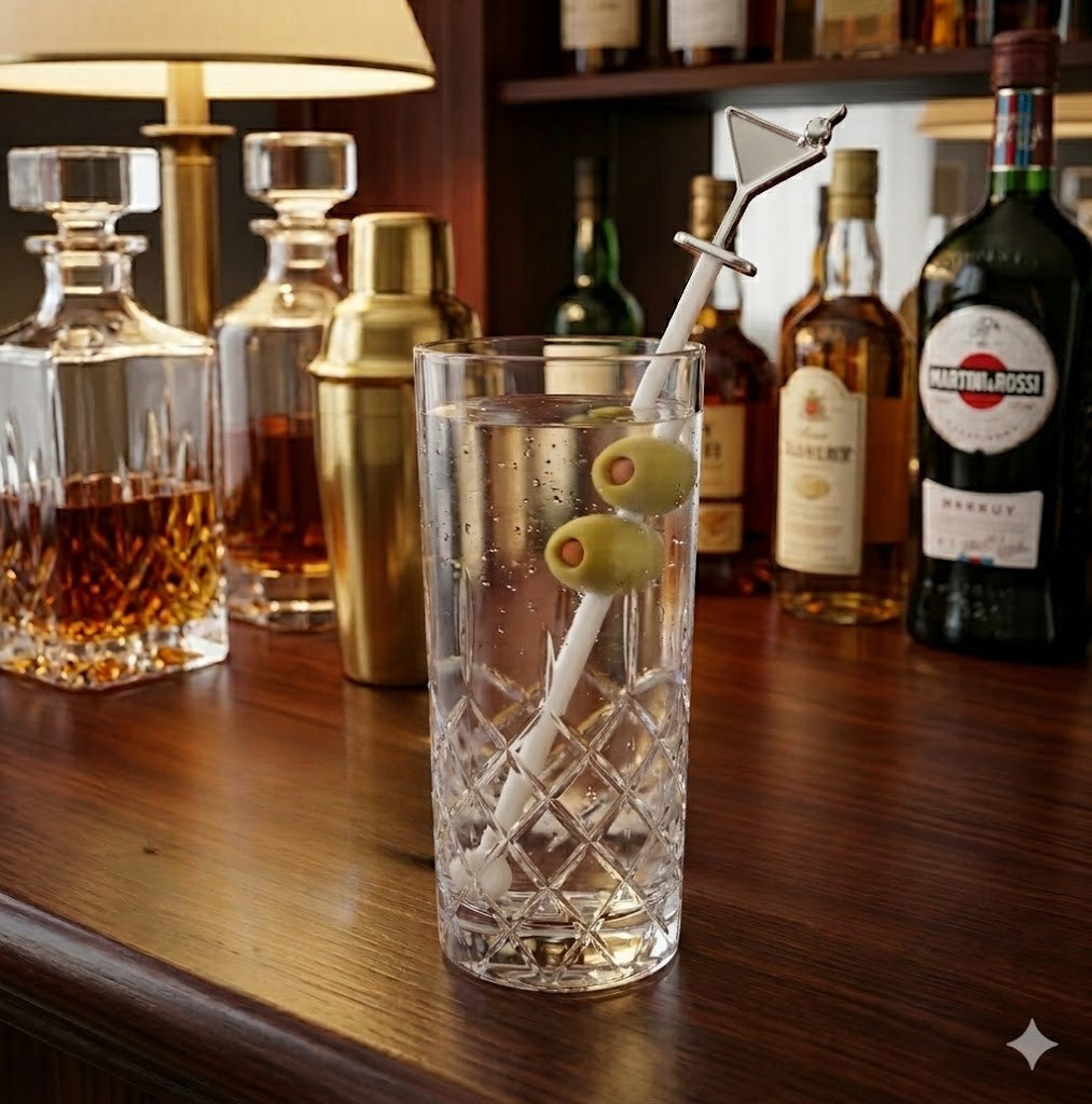 Signature Mirrored Cocktail Stirrers - Silver