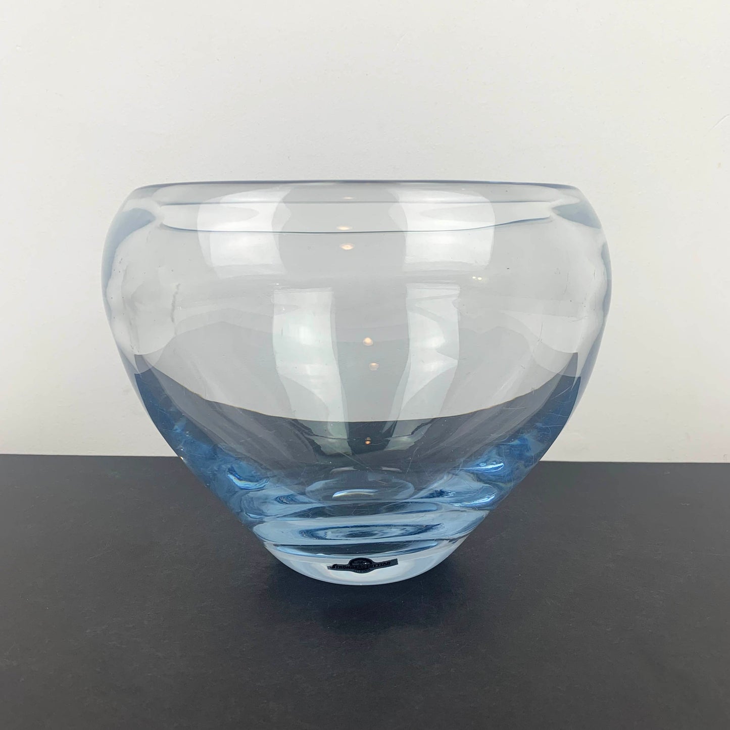 Strombergshyttan Sweden Ice Blue Art Glass Bowl T367