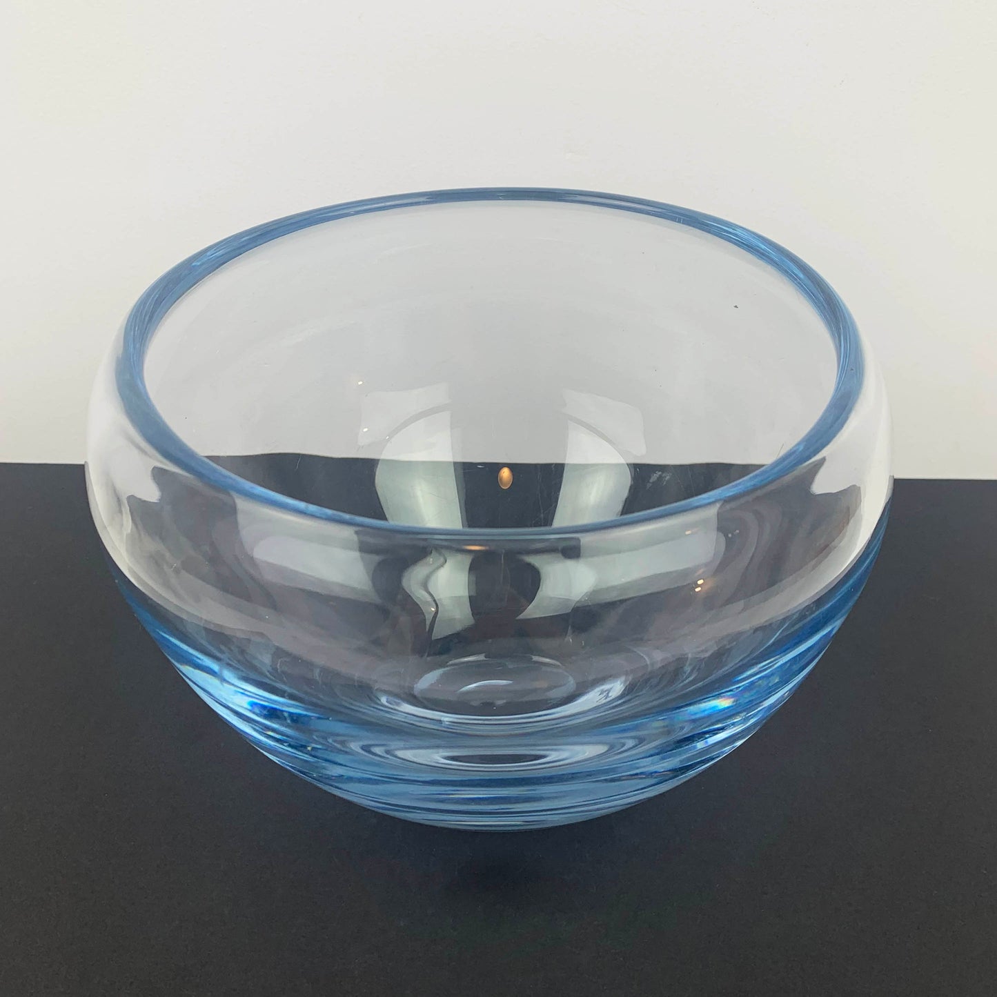 Strombergshyttan Sweden Ice Blue Art Glass Bowl T367