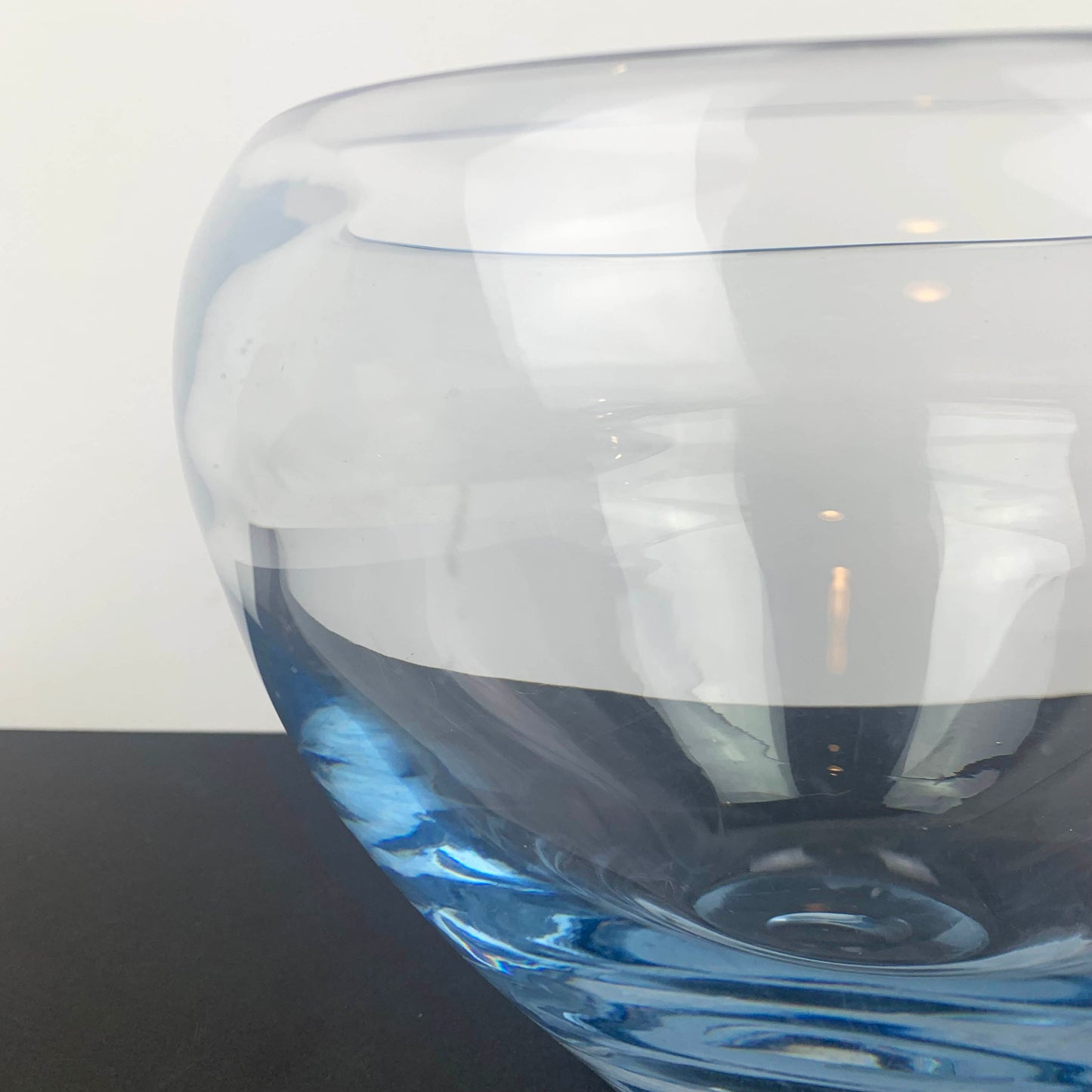 Strombergshyttan Sweden Ice Blue Art Glass Bowl T367