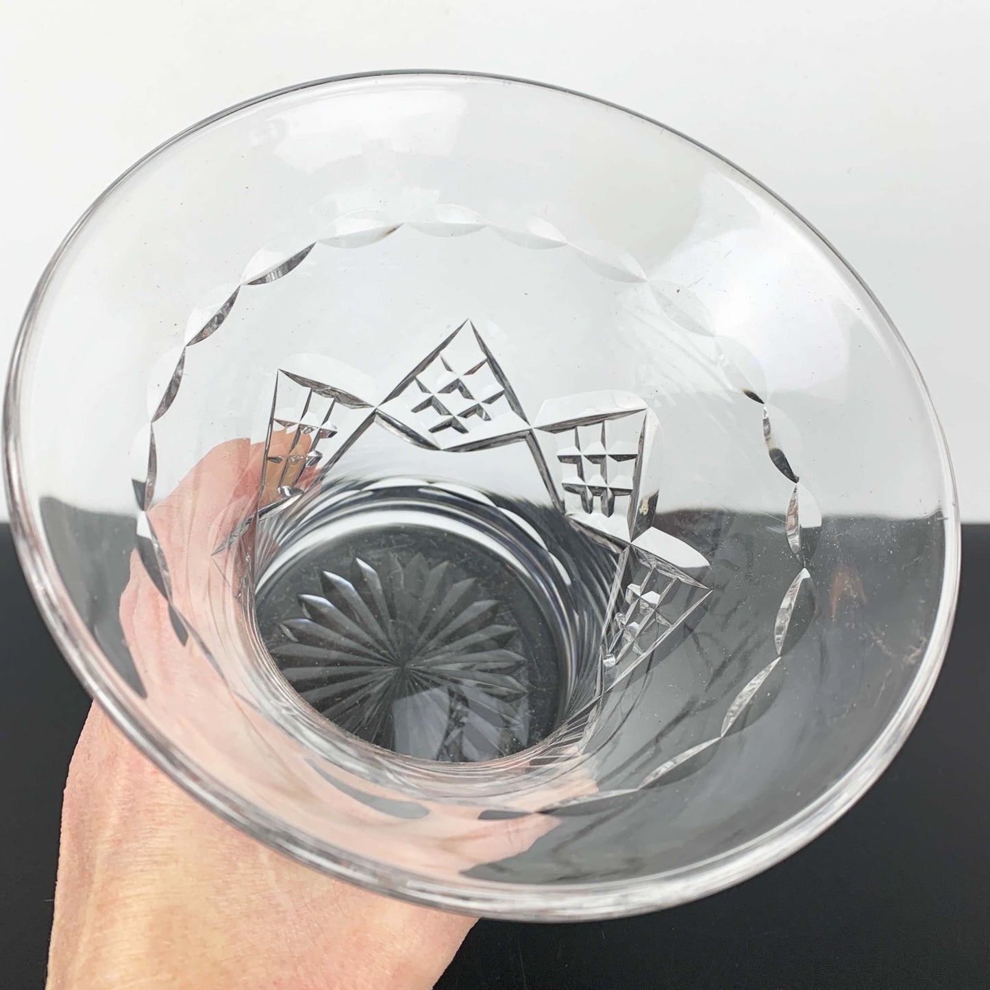Stuart Crystal Diamond Banded Vase