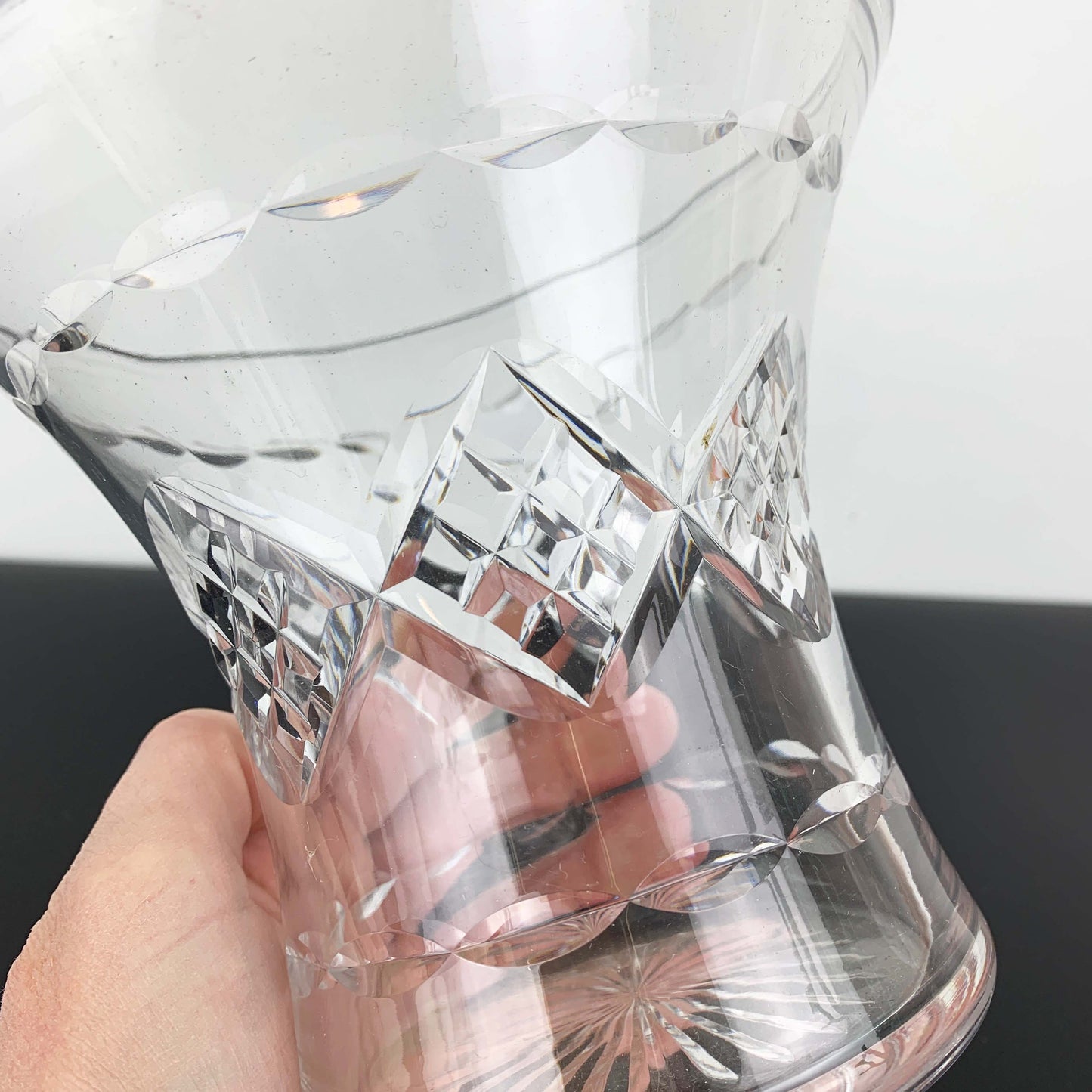Stuart Crystal Diamond Banded Vase