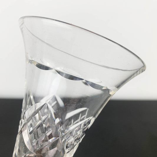 Stuart Crystal Diamond Banded Trumpet Vase