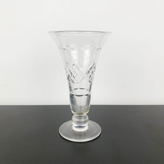 Stuart Crystal Diamond Banded Trumpet Vase