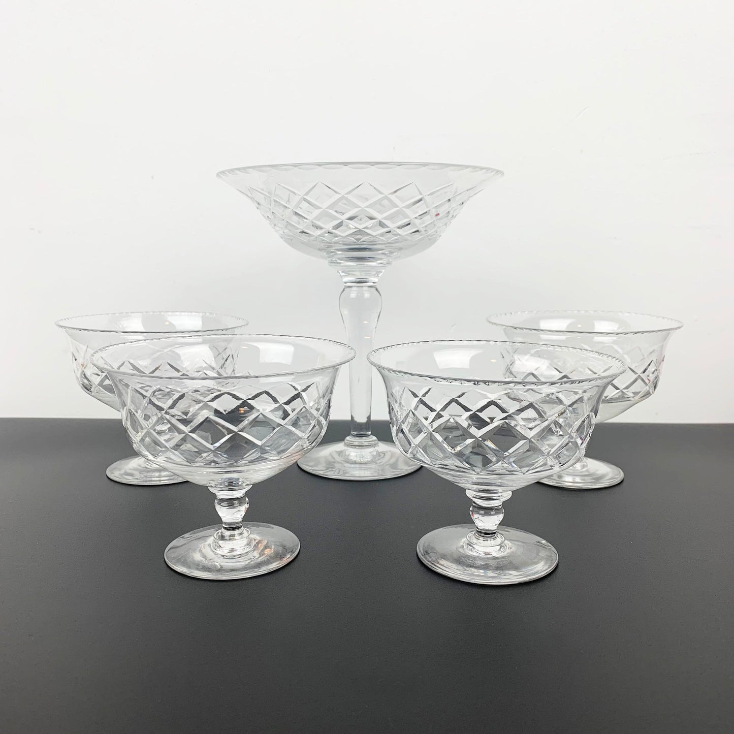 Stuart Crystal Compote and Dessert Bowl Set