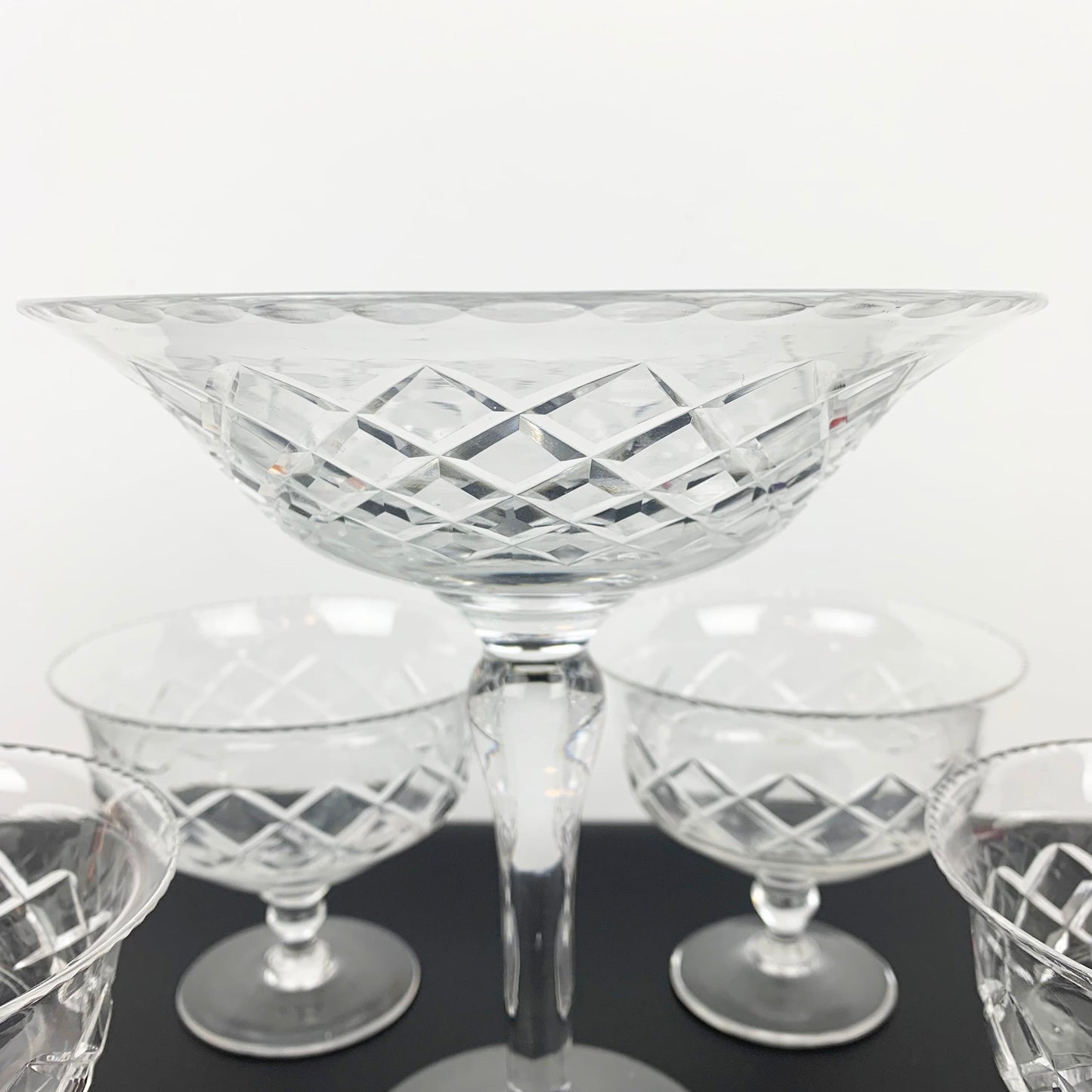 Stuart Crystal Compote and Dessert Bowl Set