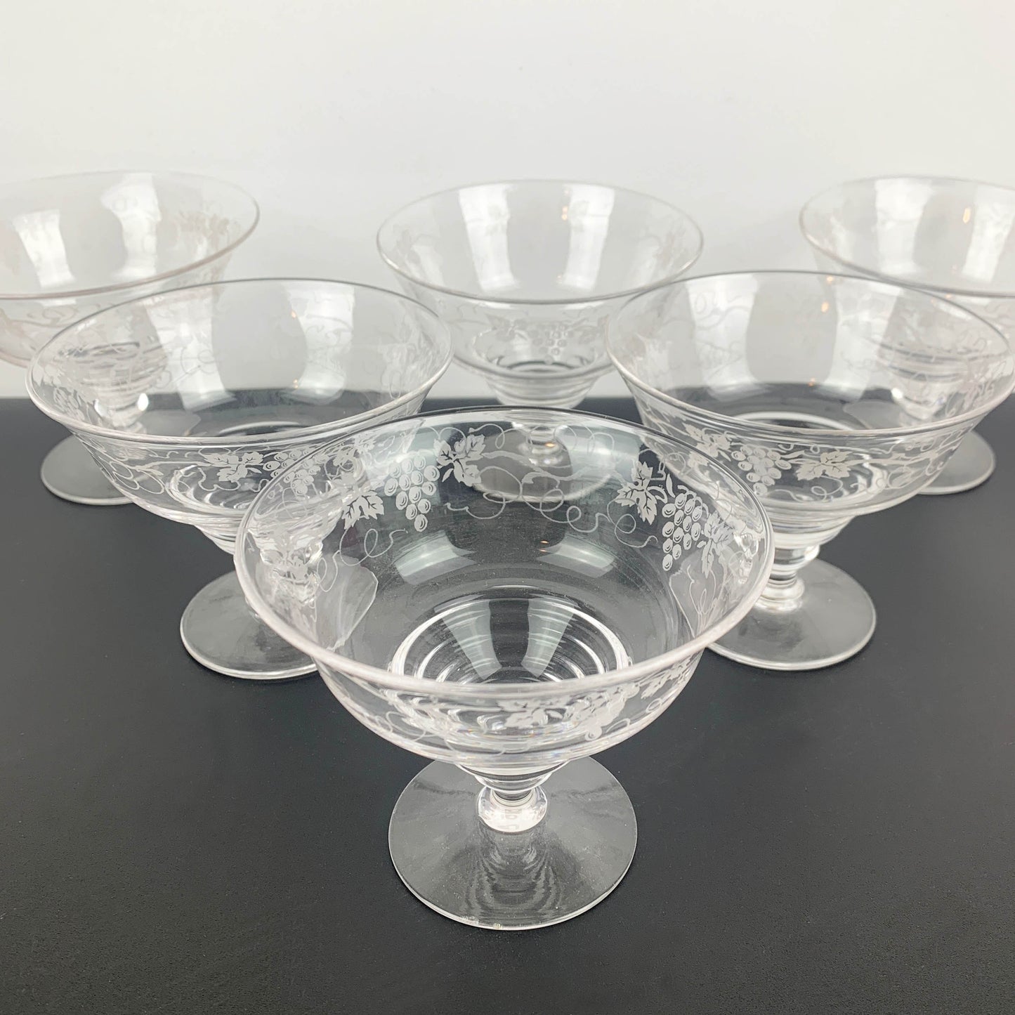 Stuart Crystal Grapevine Etched Dessert Bowl Set