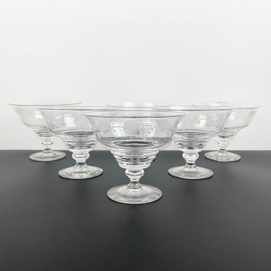 Stuart Crystal Grapevine Etched Dessert Bowl Set