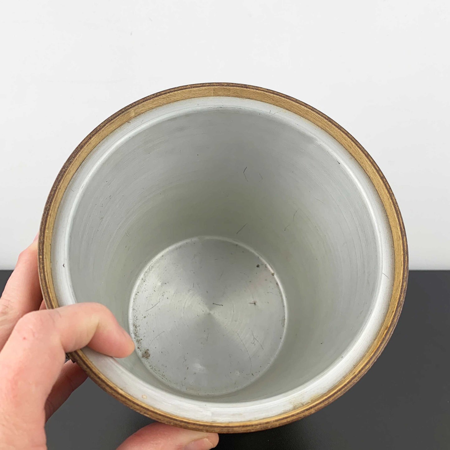 Teak Ice Bucket with Brass Banding