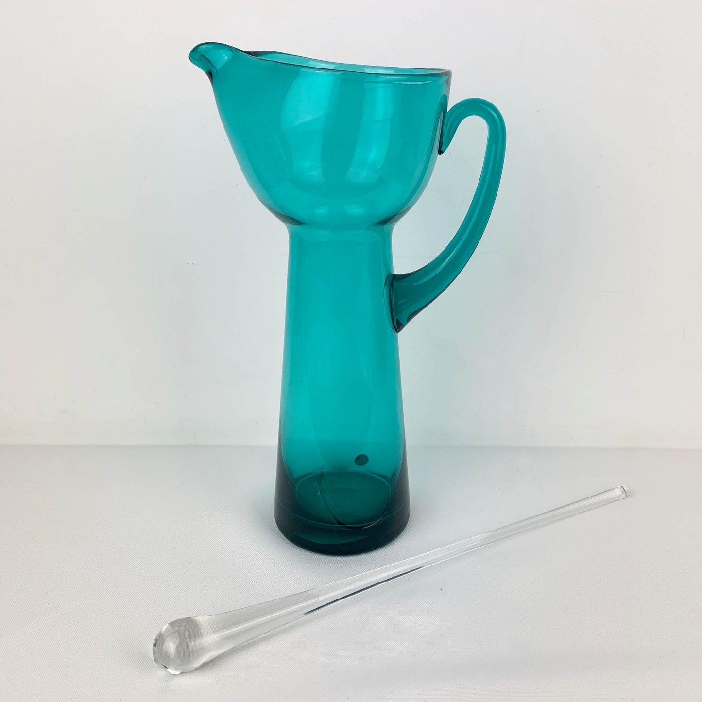 Teal Glass Cocktail Set with Stirrer