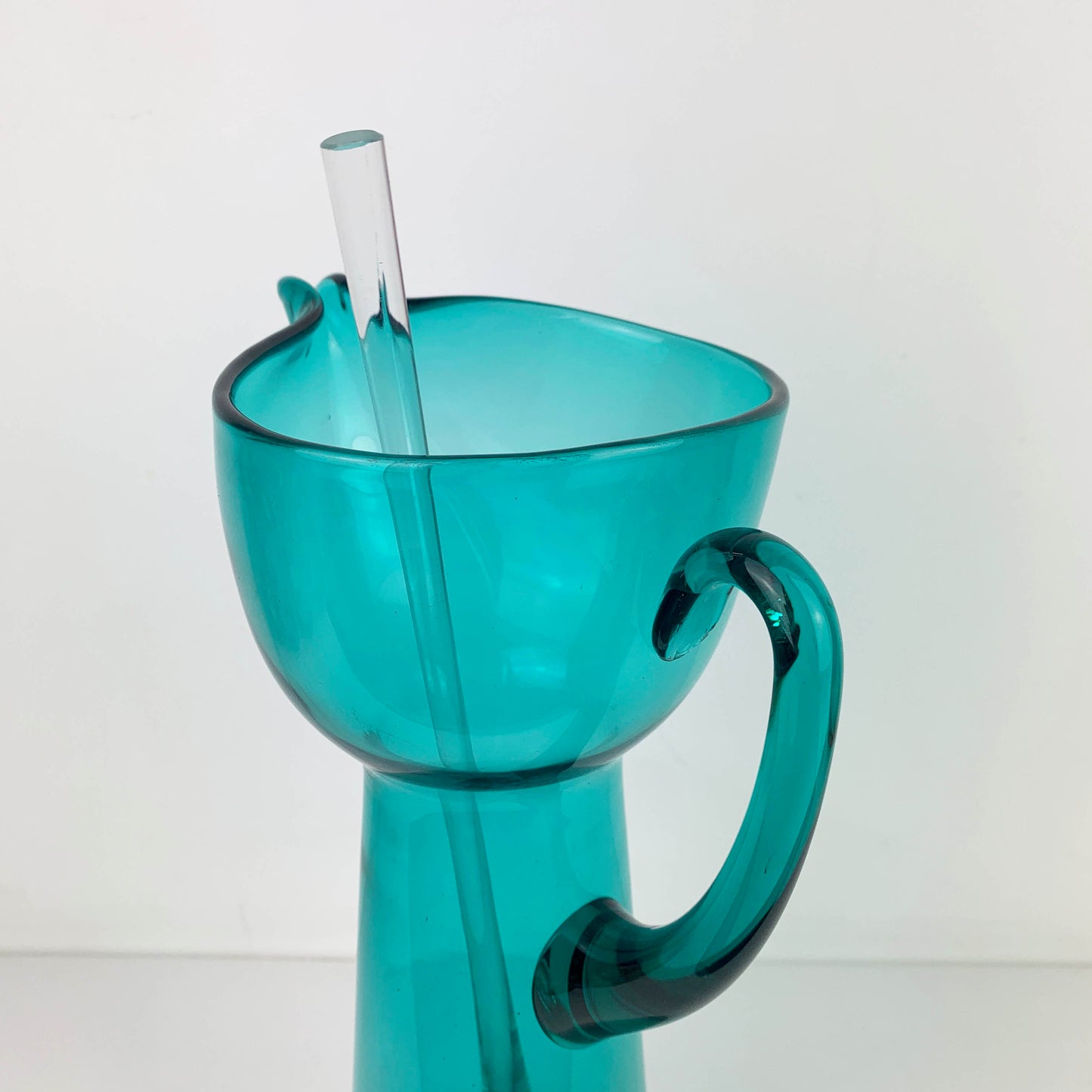 Teal Glass Cocktail Set with Stirrer