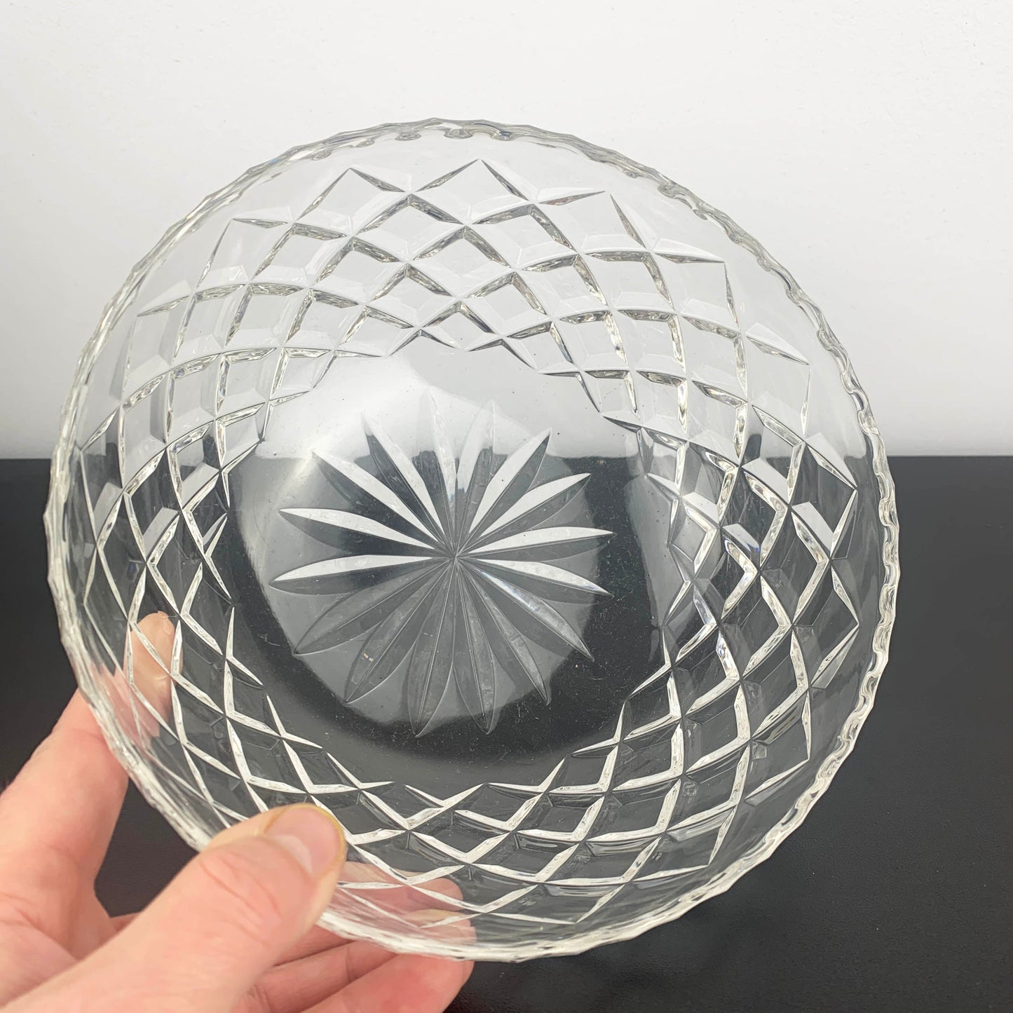 Bohemia Crystal Diamond Cut Salad Bowl