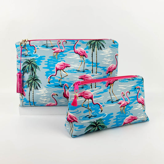 Tropical Flamingo Makeup & Cosmetics Pouch