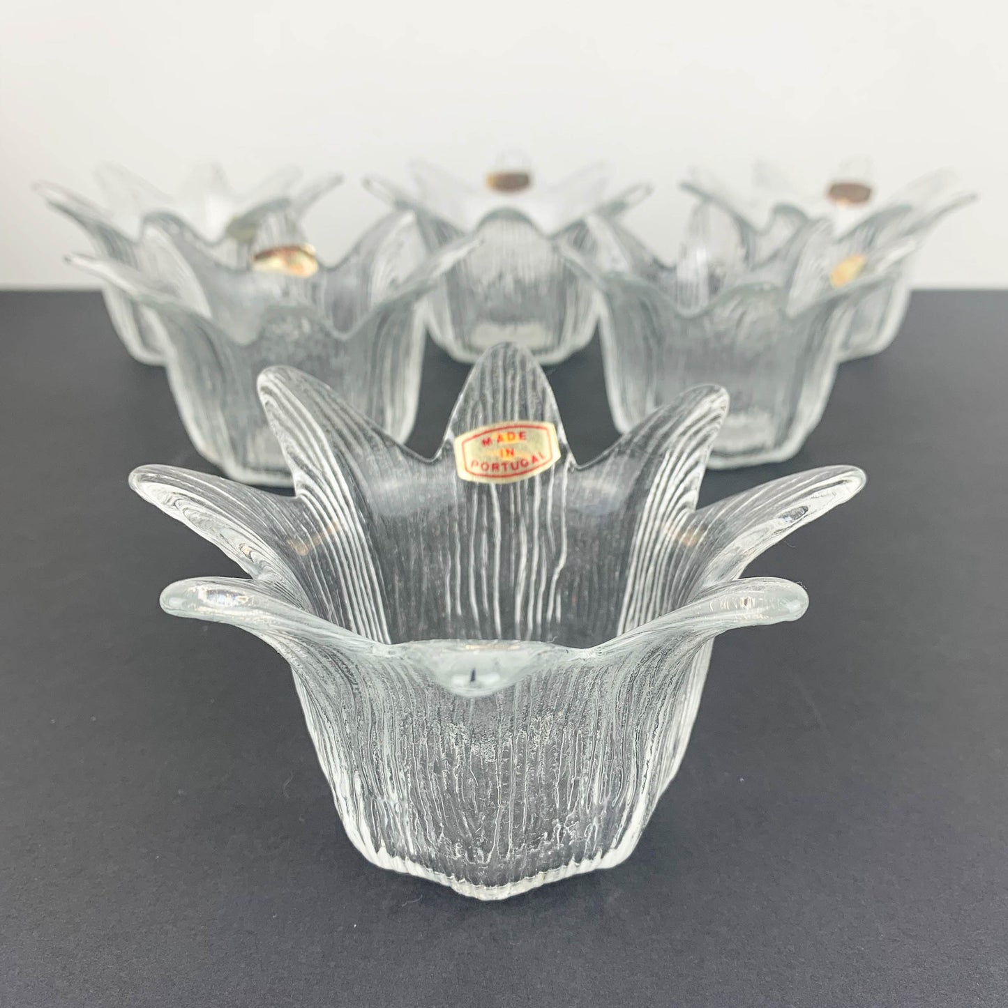 Vintage glass flower candle holders