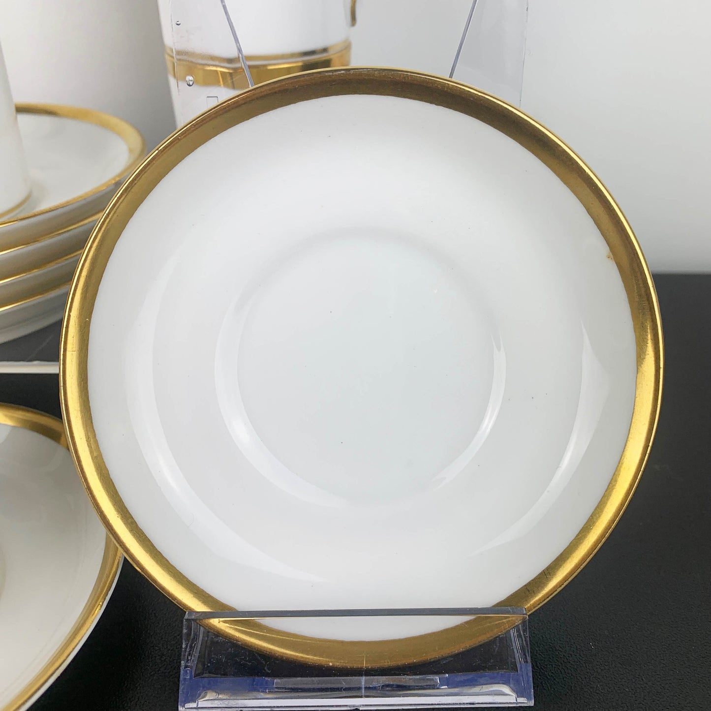 R.H. & S.L. Plant White and Gold Demitasse Duo - Set of 6
