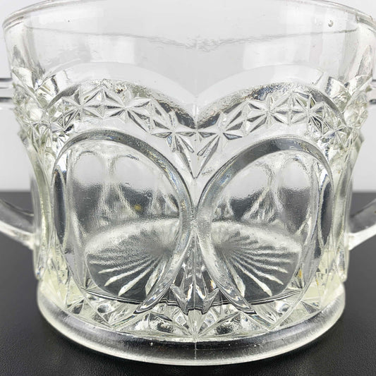 Crown Crystal Twin Handled Open Sugar Bowl