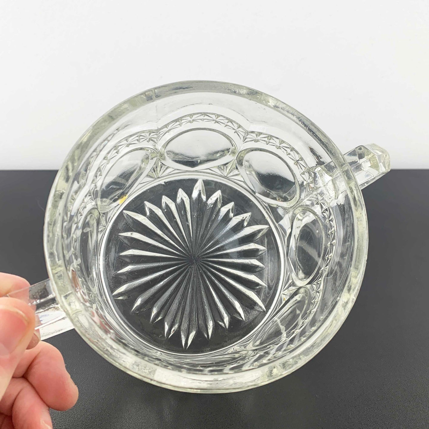 Crown Crystal Twin Handled Open Sugar Bowl