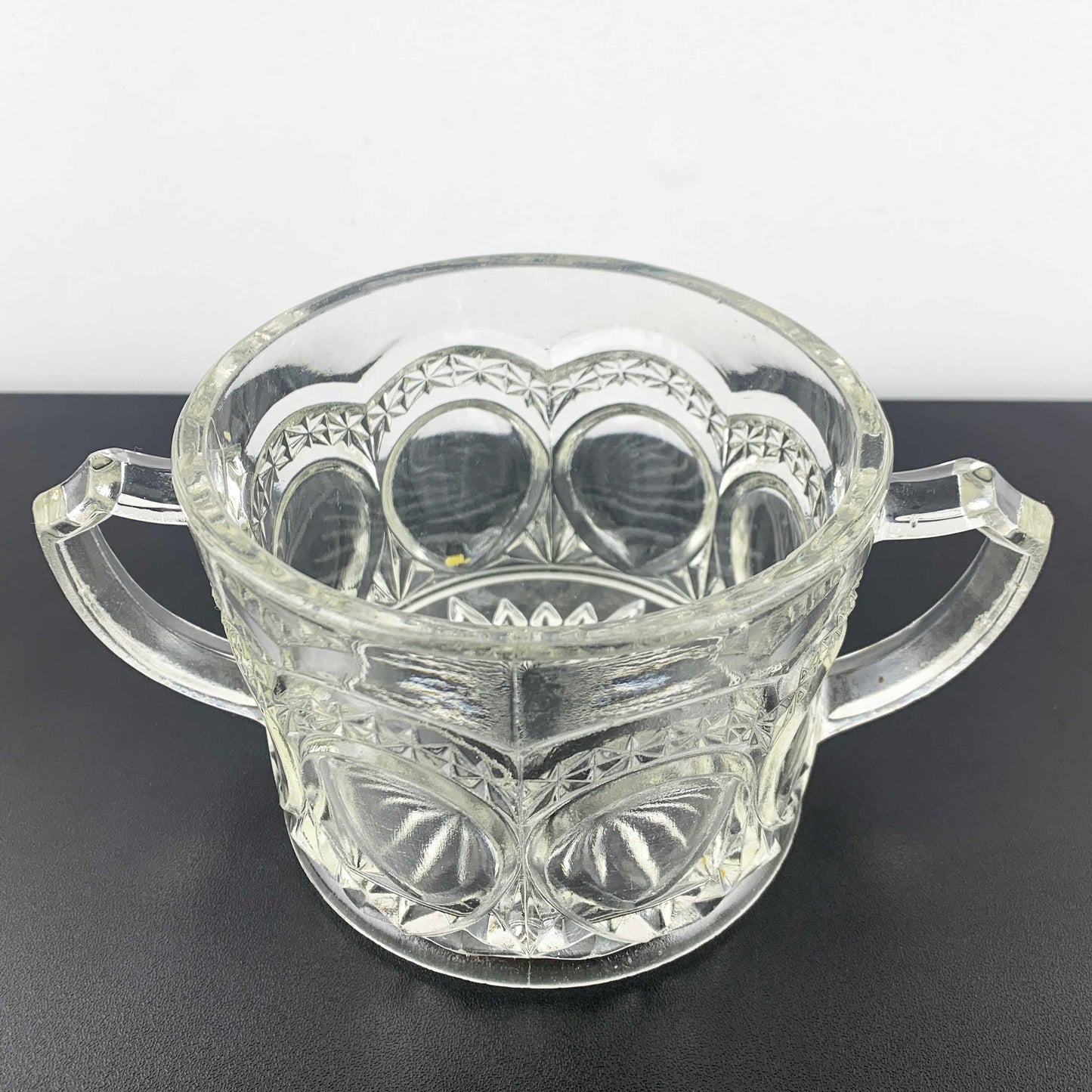 Crown Crystal Twin Handled Open Sugar Bowl