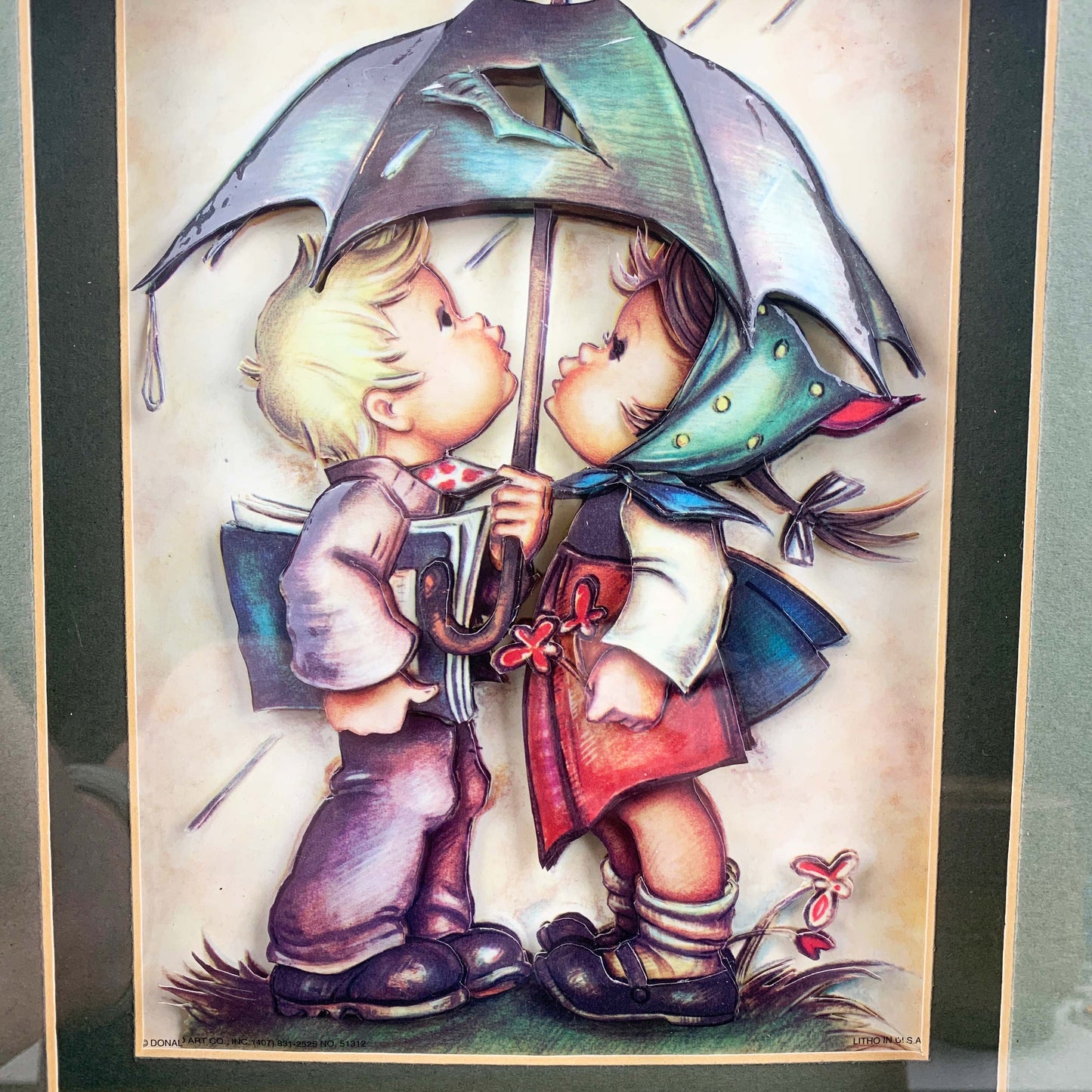 Donald Art Co, USA Hummel Inspired "Under the Umbrella" 3D Artwork
