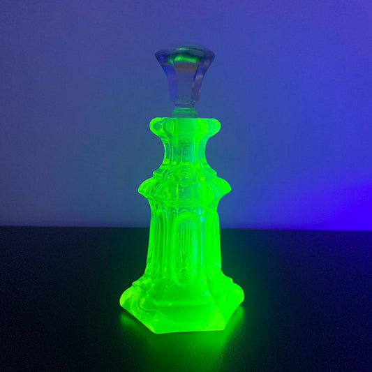 Art Deco Uranium Glass Perfume Bottle