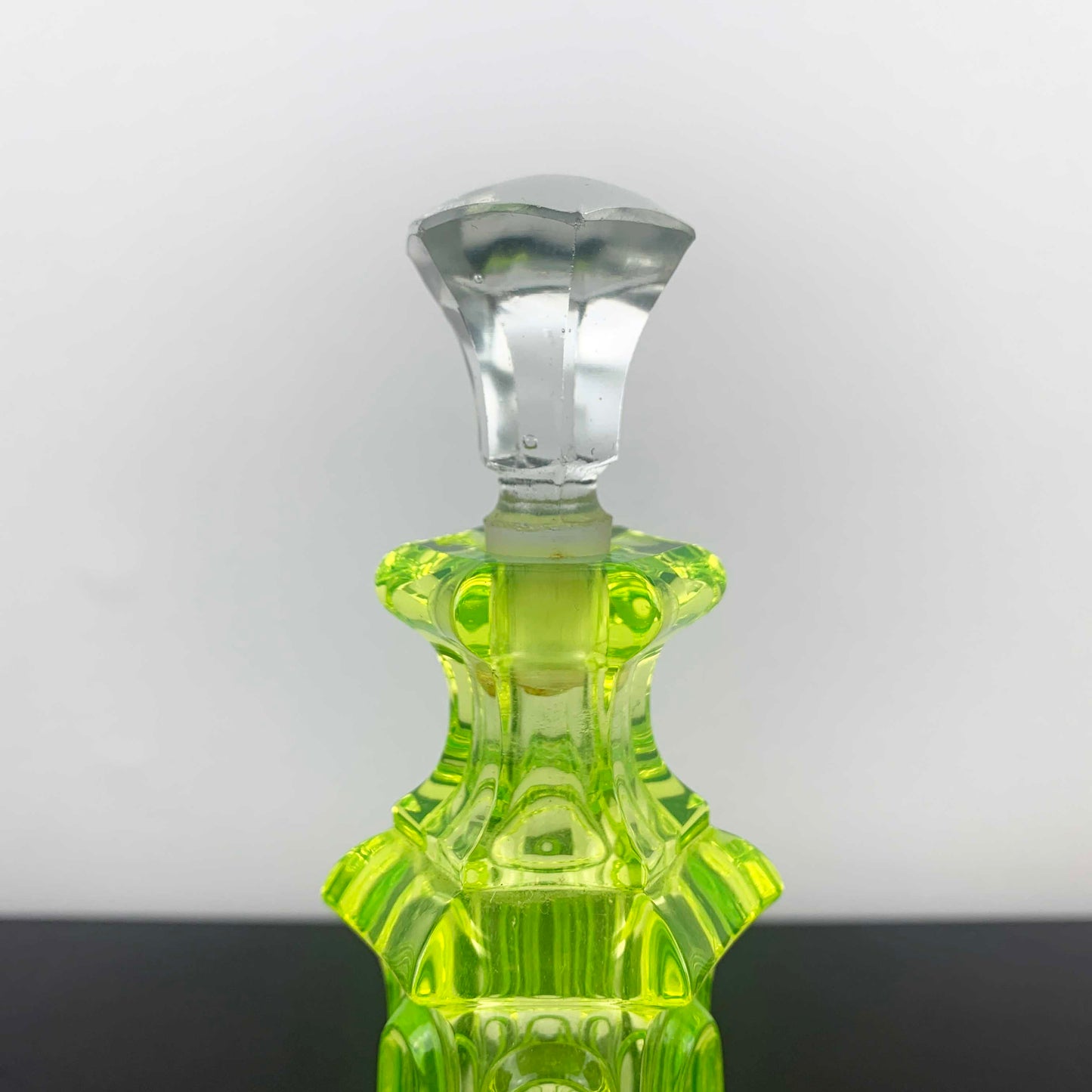 Art Deco Uranium Glass Perfume Bottle