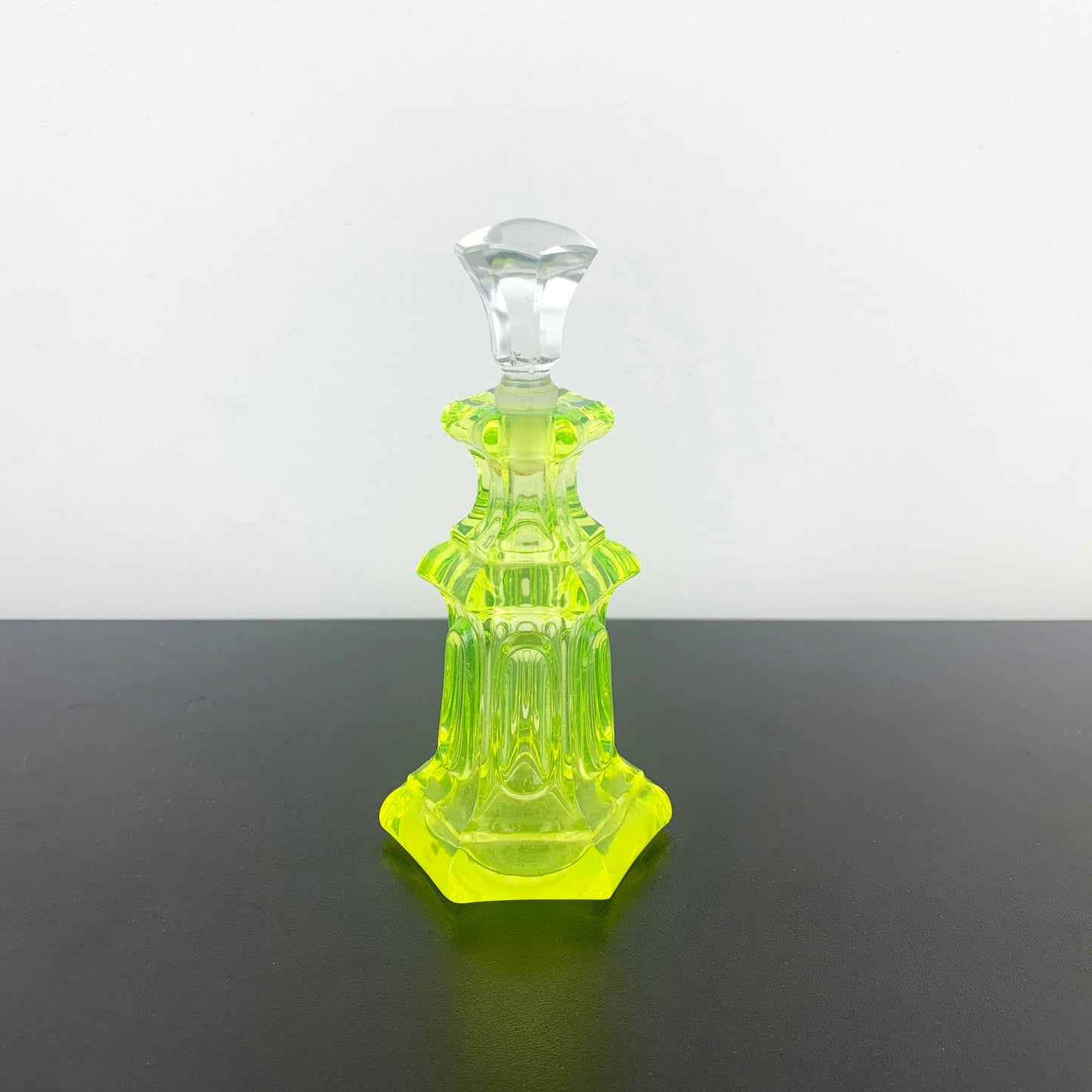 Art Deco Uranium Glass Perfume Bottle