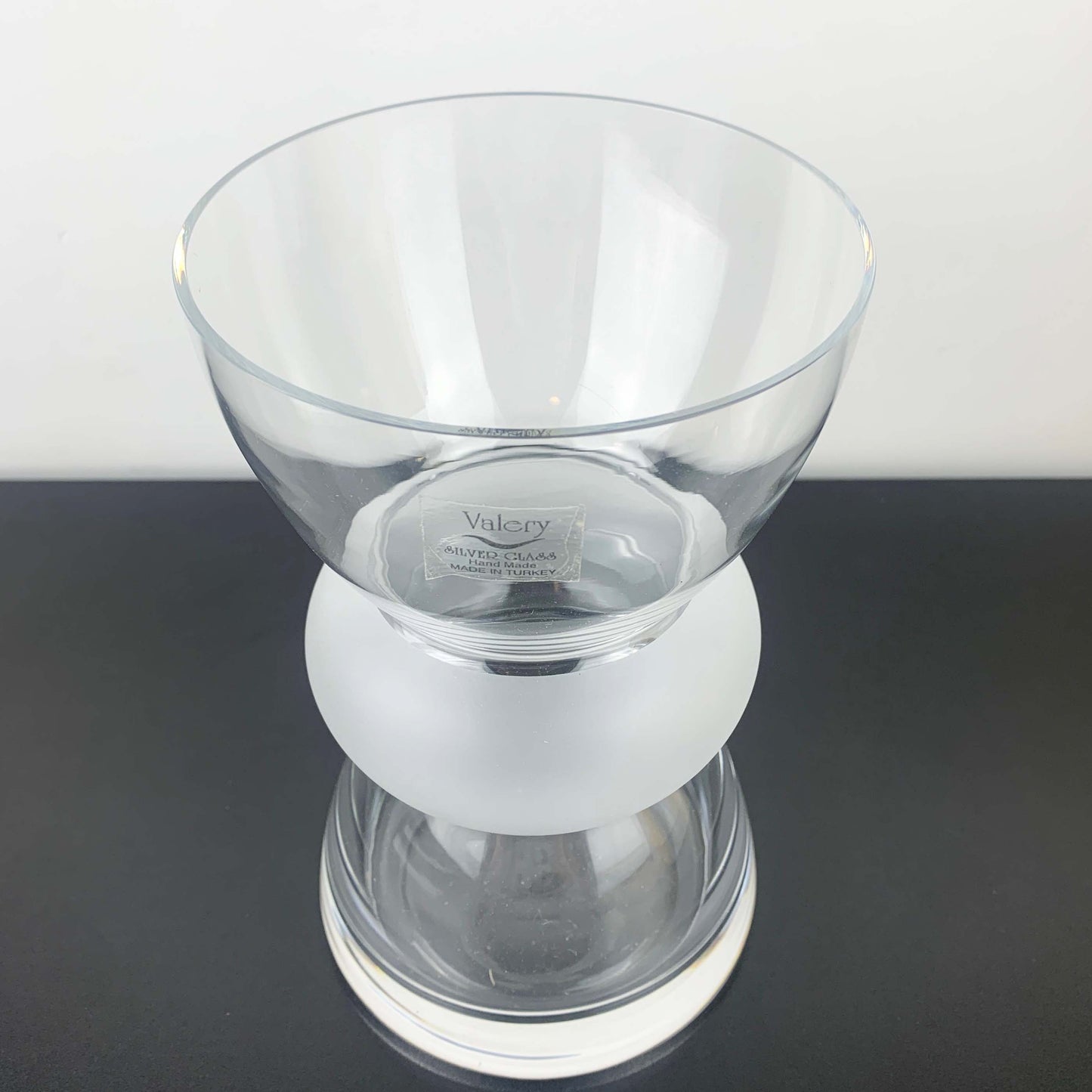 Valery Silver Glass Sculptural Vase
