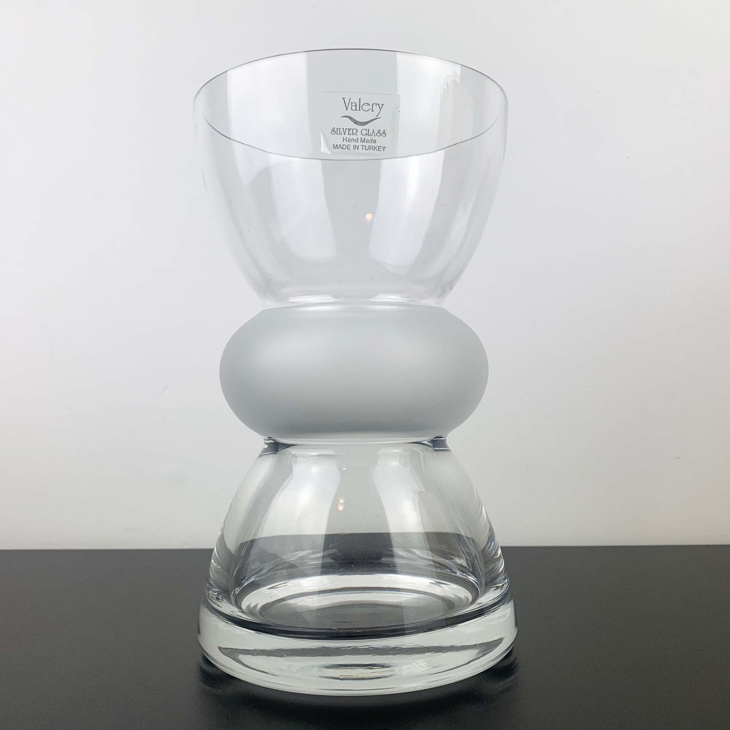 Valery Silver Glass Sculptural Vase