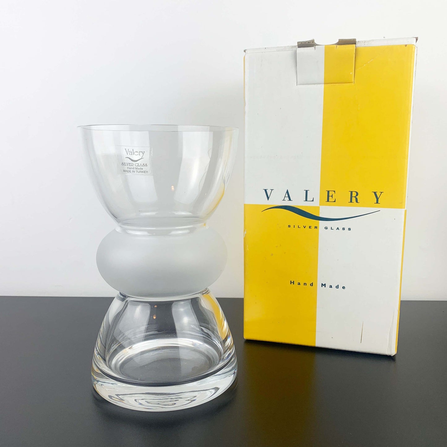 Valery Silver Glass Sculptural Vase