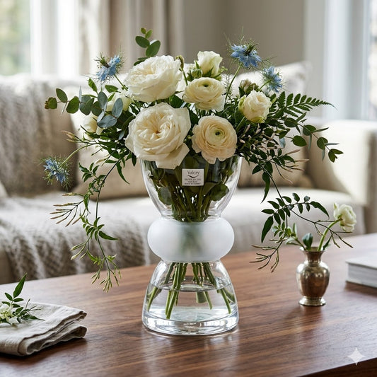 Valery Silver Glass Sculptural Vase