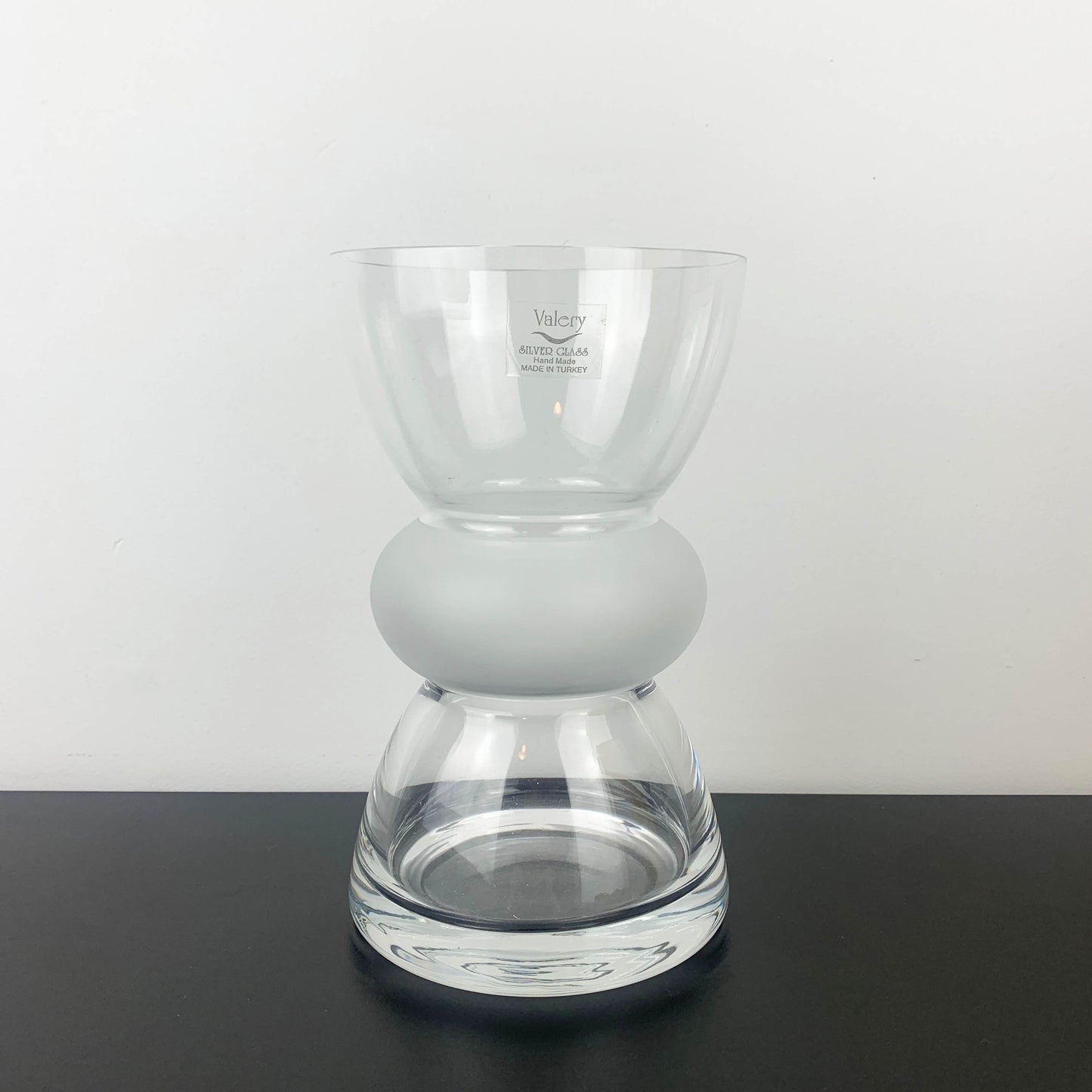 Valery Silver Glass Sculptural Vase