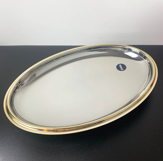Vemi Antipasti Platter with 24k Gold Trim and Cherry Wood Utensils
