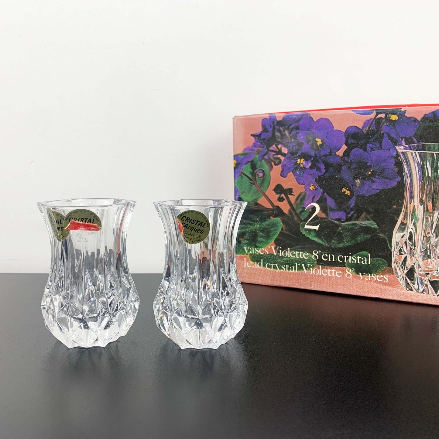 Cristal D'Arques 'Violette' Crystal Bud Vase Set